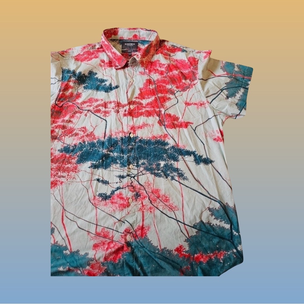 Bonobos Red and Blue Patterned Casual Shirt